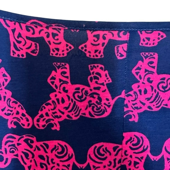 Lilly Pulitzer Navy Indigo Pink Marlowe Dress Elephants “Pack Your Trunk” - Picture 8 of 11